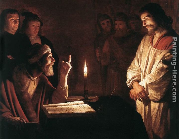 Gerrit van Honthorst Christ before the High Priest (detail)